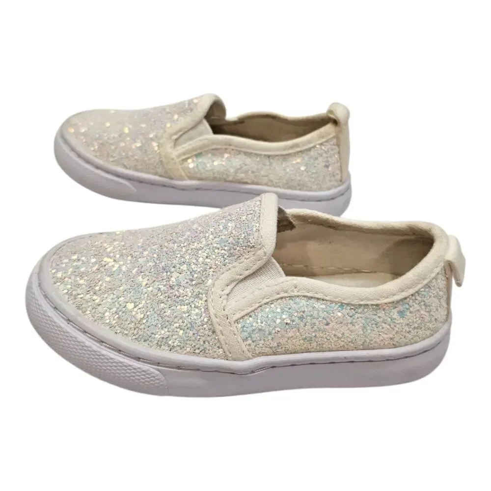 Cat And Jack Girls 2 Pairs of Play Slip On Shoes Size 7
